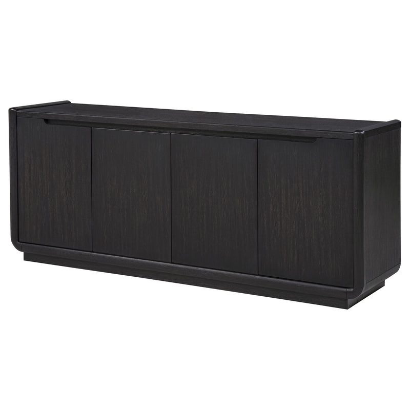 Mueble de TV de 4 puertas Leandro de 72 pulgadas, color negro bruñido
