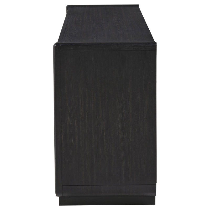 Mueble de TV de 4 puertas Leandro de 72 pulgadas, color negro bruñido