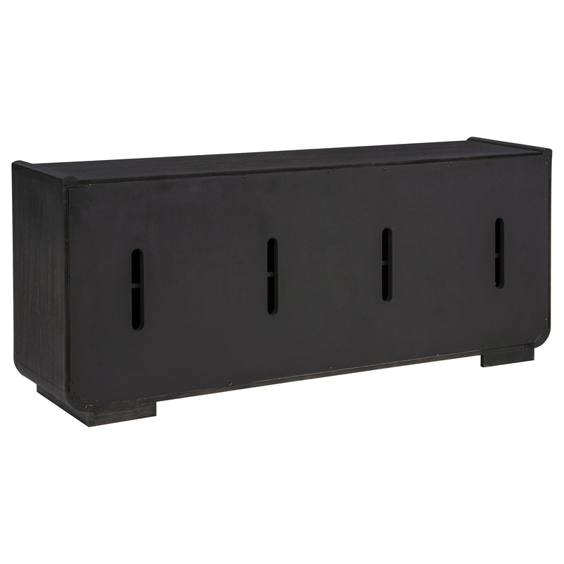 Mueble de TV de 4 puertas Leandro de 72 pulgadas, color negro bruñido