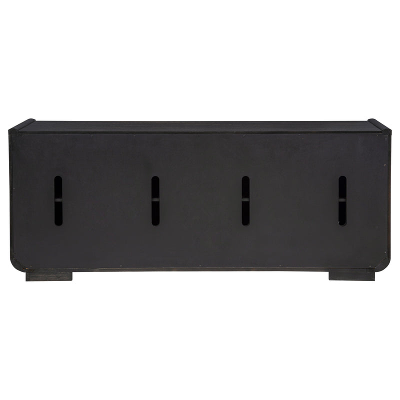 Mueble de TV de 4 puertas Leandro de 72 pulgadas, color negro bruñido