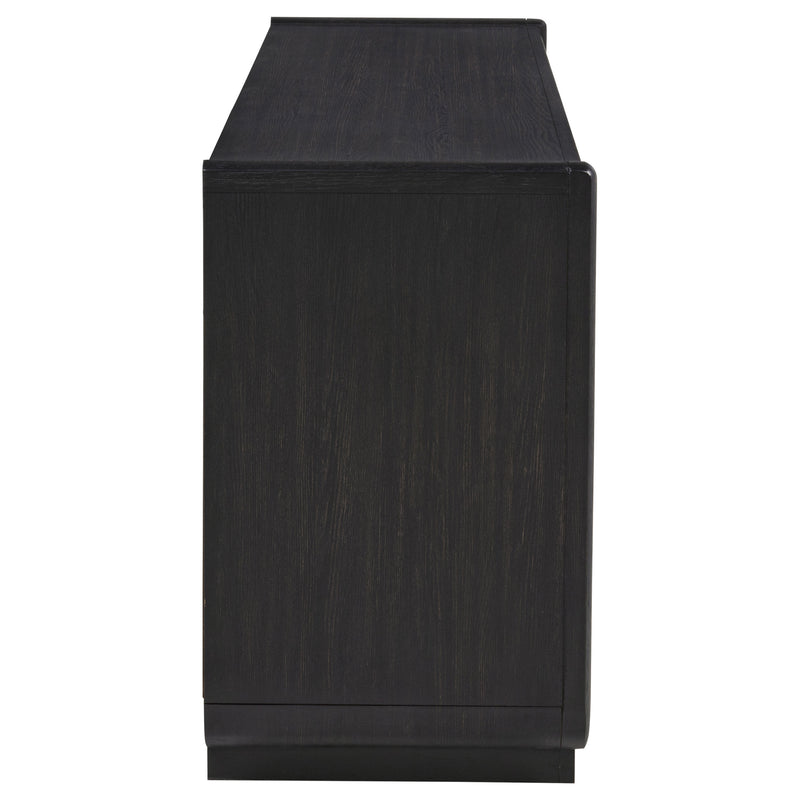 Mueble de TV de 4 puertas Leandro de 72 pulgadas, color negro bruñido