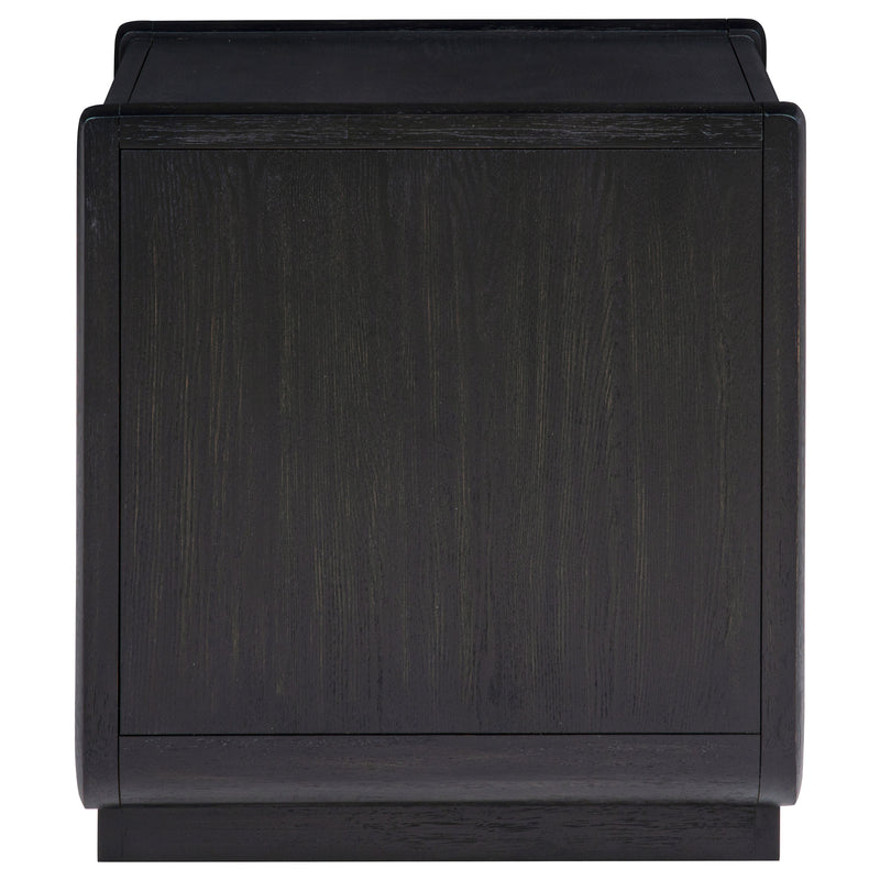 Mesa de centro de cóctel de madera de 2 cajones Leandro, negro bruñido