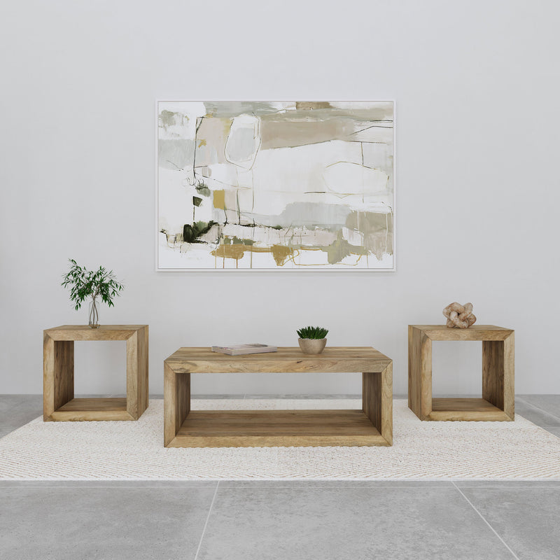 Benton Solid Mango Coffee and End Table Set Natural