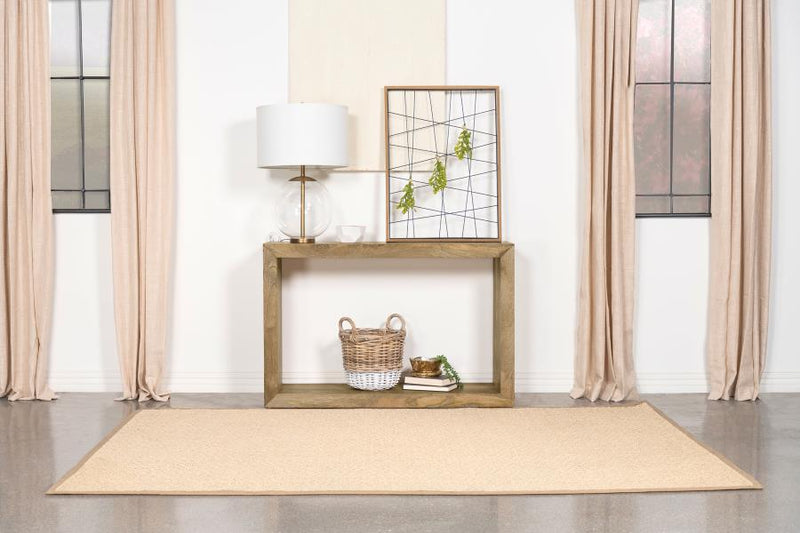 Mesa consola de madera maciza rectangular Benton, color natural