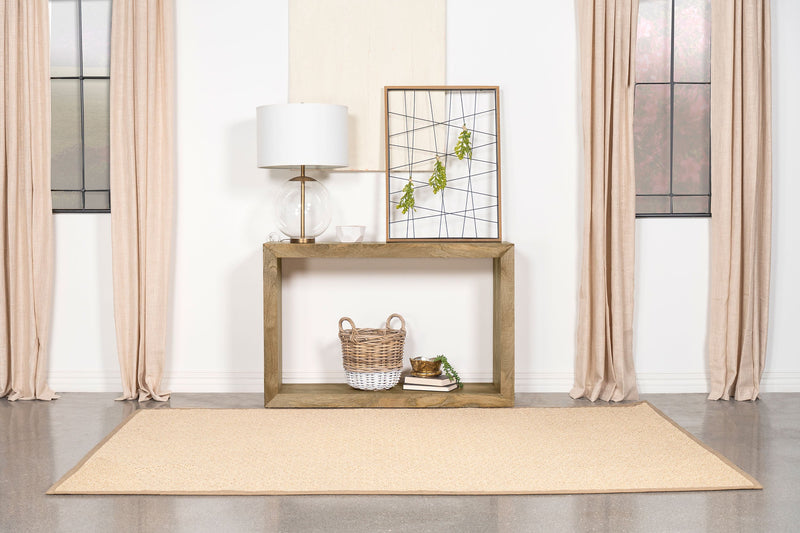Mesa consola de madera maciza rectangular Benton, color natural