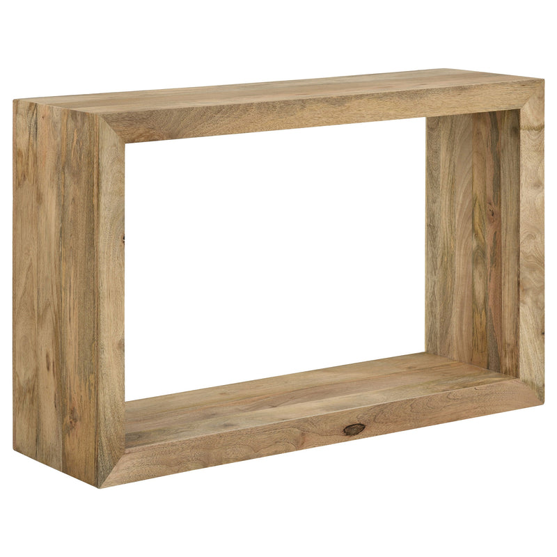Mesa consola de madera maciza rectangular Benton, color natural
