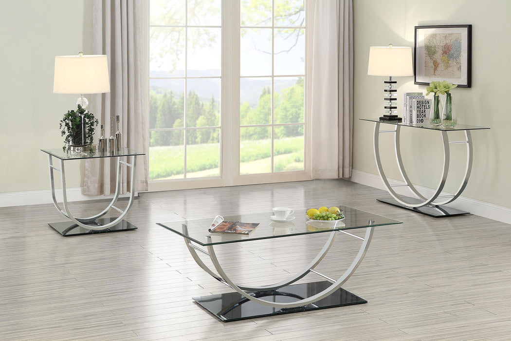 Danville U-shaped End Table Chrome