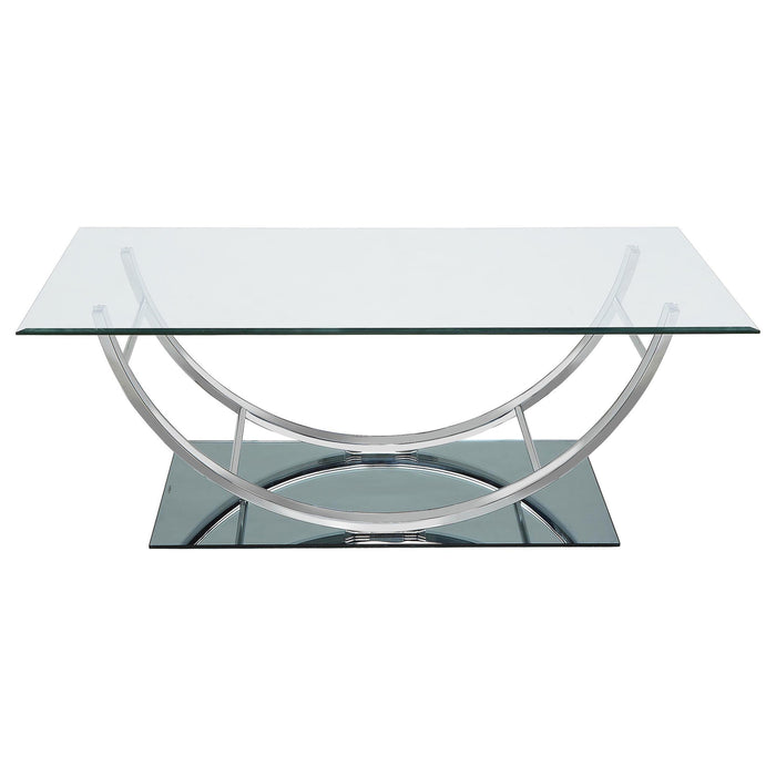 Danville Glass Top Coffee and End Table Set Chrome