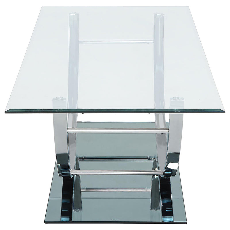 Danville Glass Top Coffee and End Table Set Chrome