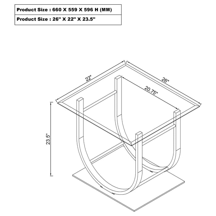 Danville Glass Top Coffee and End Table Set Chrome