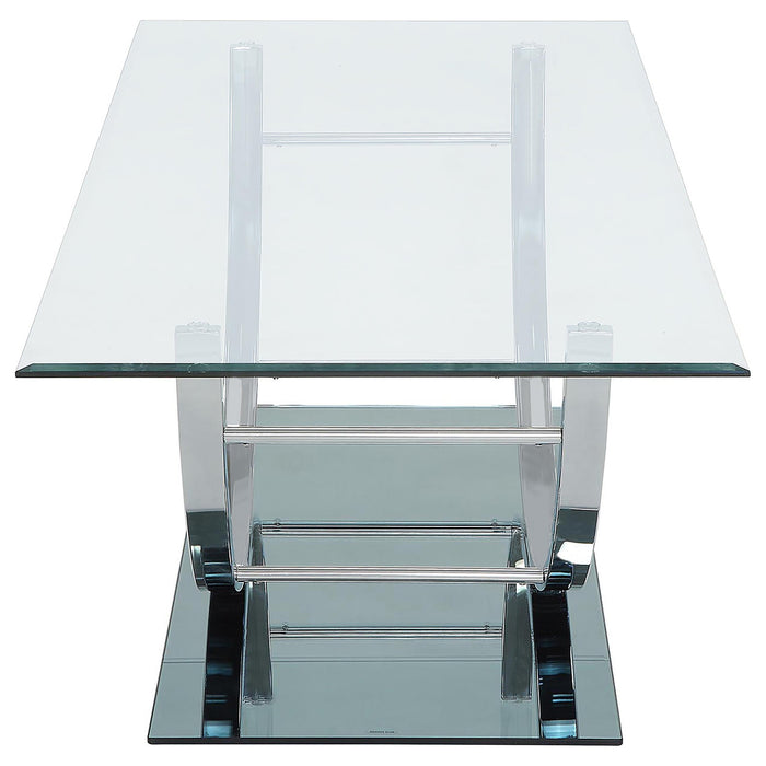 Danville Glass Top Coffee and End Table Set Chrome