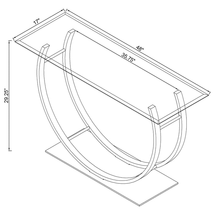 Danville U-shaped Sofa Table Chrome