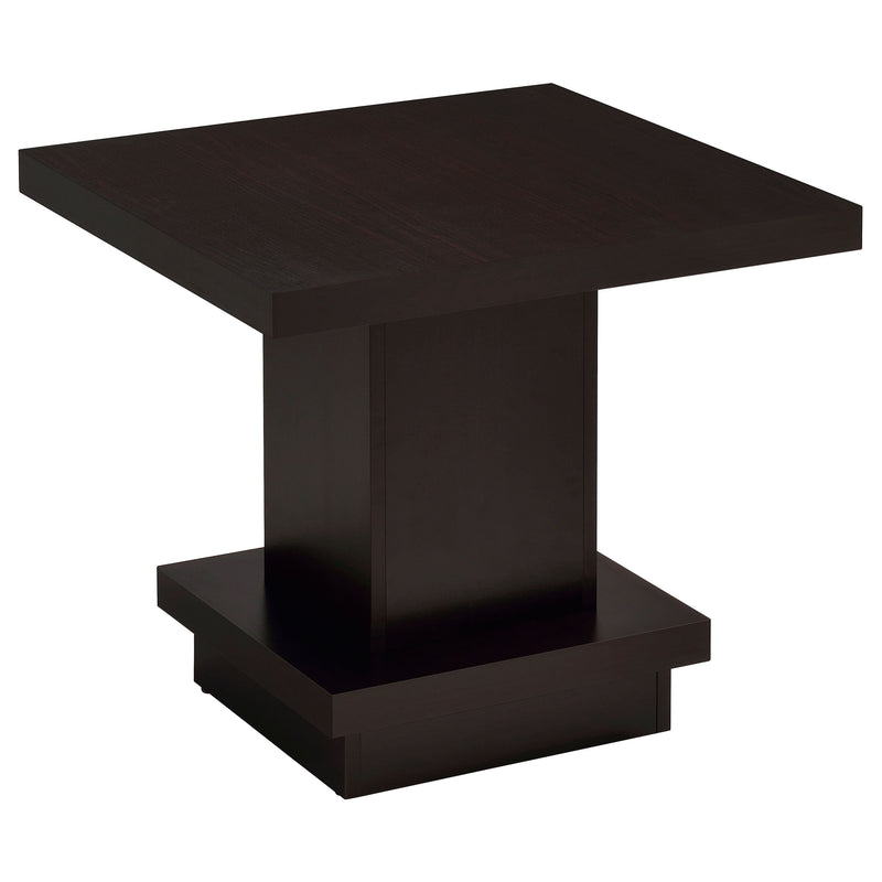 Mesa auxiliar de madera de ingeniería Reston Square, capuchino