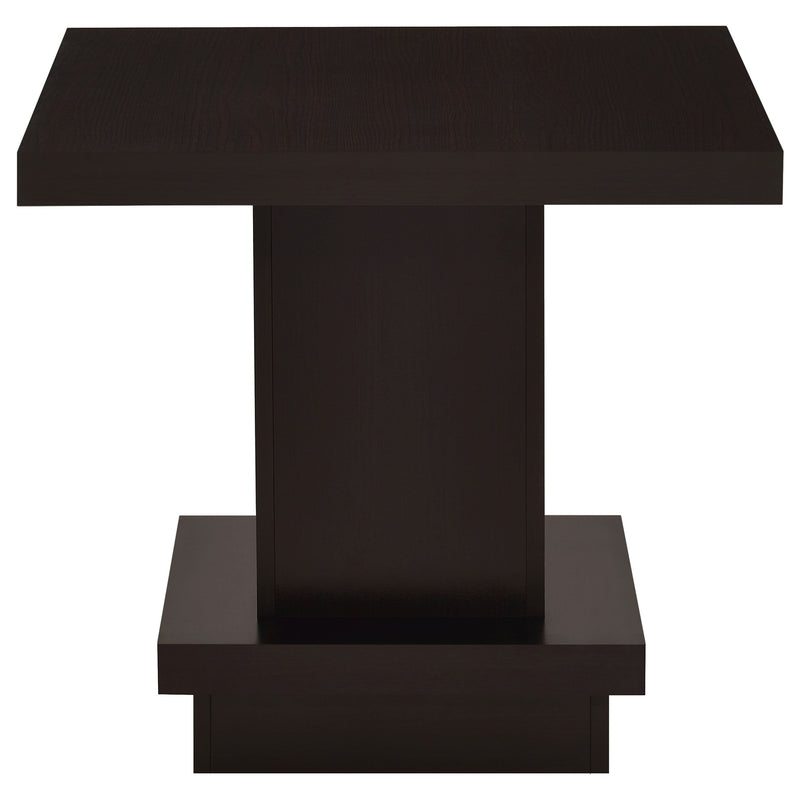 Mesa auxiliar de madera de ingeniería Reston Square, capuchino
