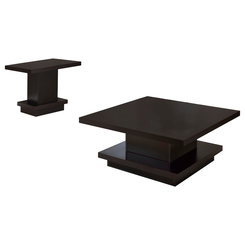 Reston Square Coffee and End Table Set Cappuccino