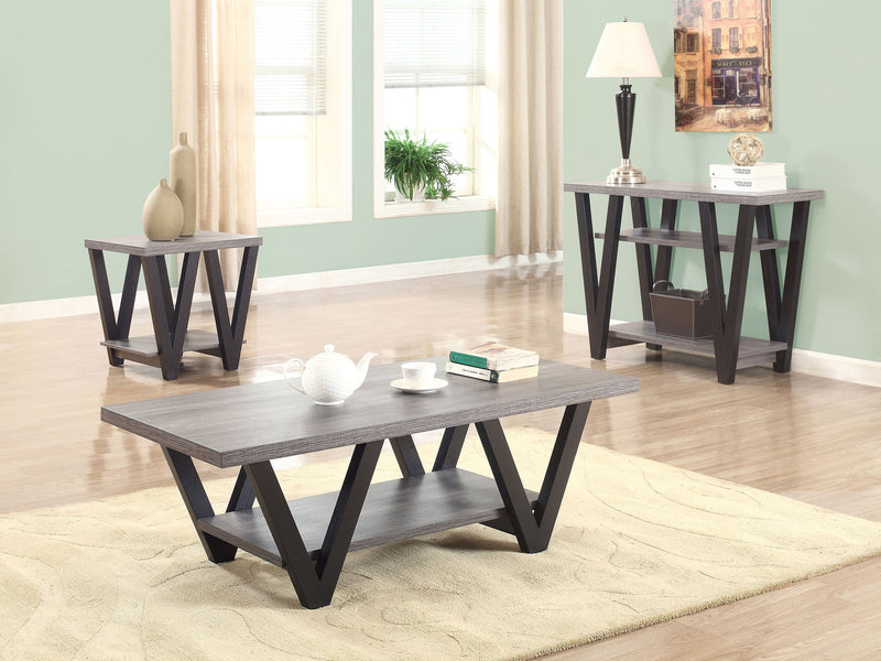 Mesa consola de entrada Stevens de madera de ingeniería de 2 estantes, gris