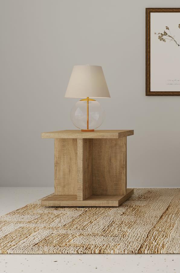 Mesa auxiliar de madera de mango de ingeniería Cortona Square