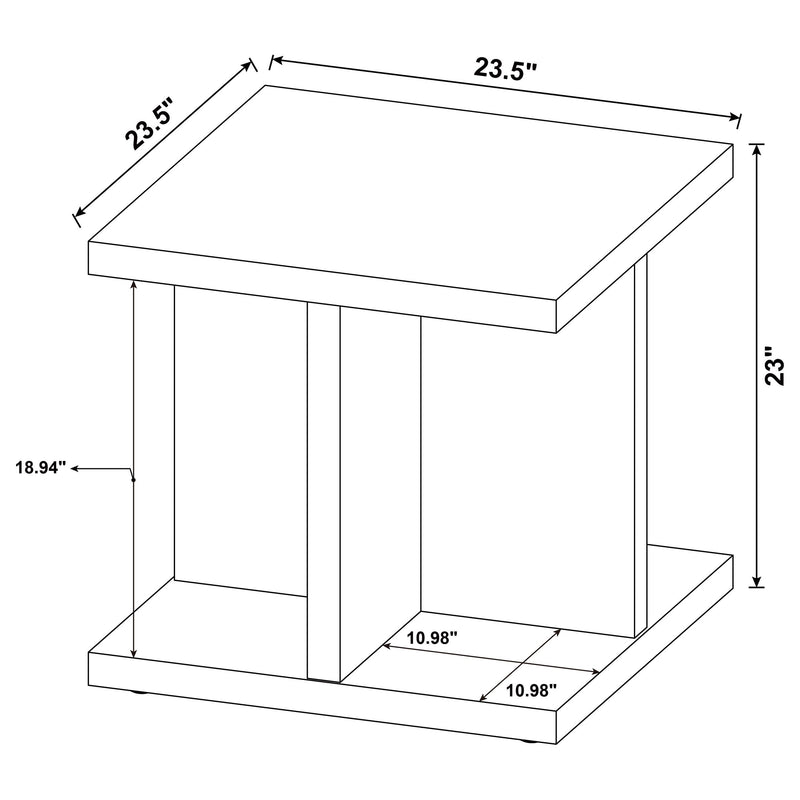 Mesa auxiliar de madera de mango de ingeniería Cortona Square