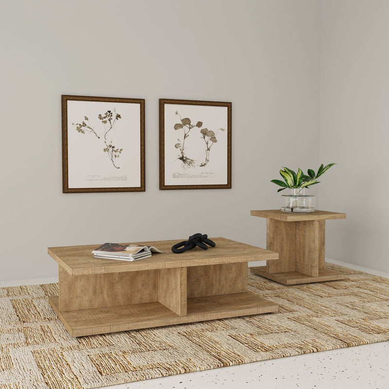 Mesa auxiliar de madera de mango de ingeniería Cortona Square