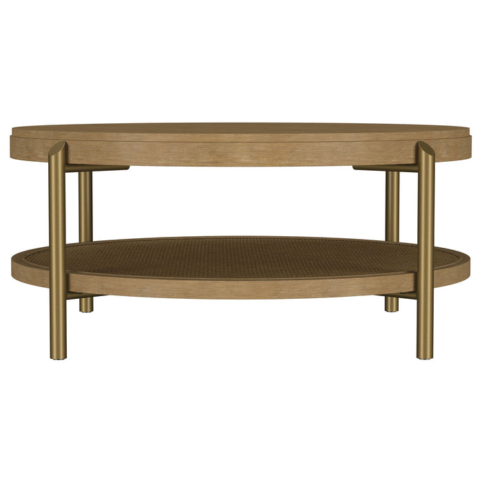 Arini Round Coffee Table With Storage Shelf