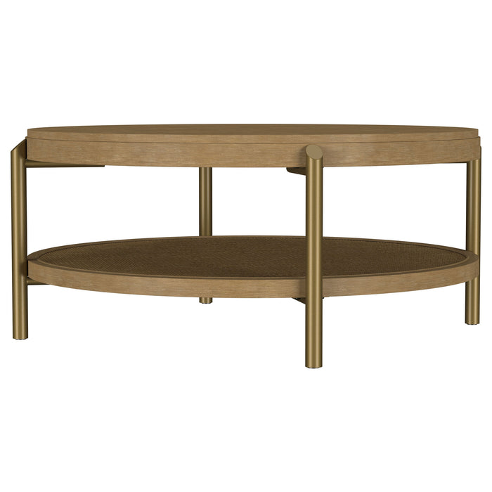 Arini Round Coffee Table With Storage Shelf