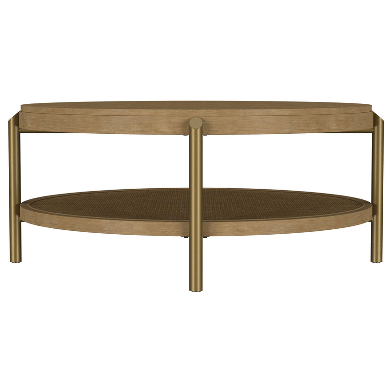 Arini Round Coffee Table With Storage Shelf