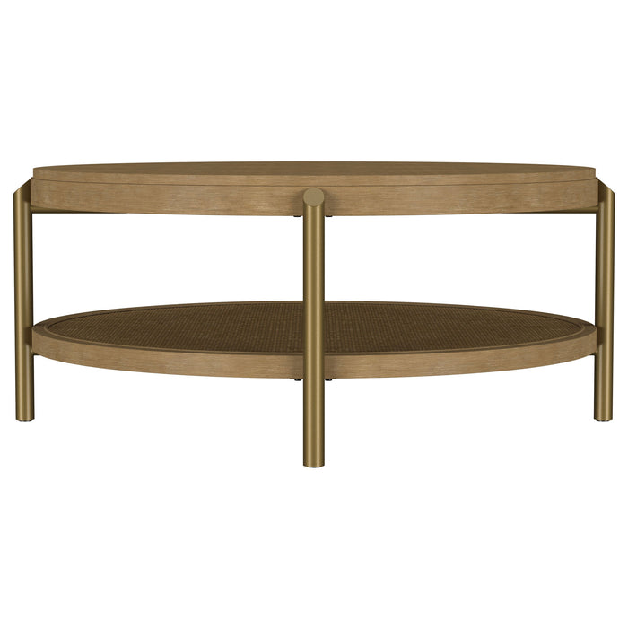Arini Round Coffee Table With Storage Shelf