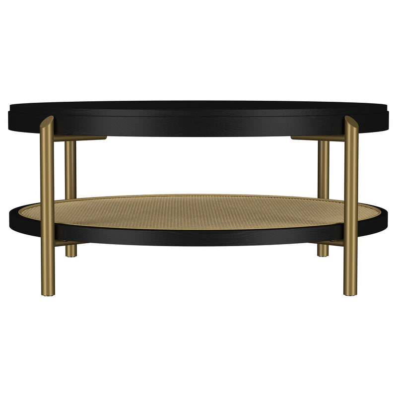 Arini Round Coffee Table With Storage Shelf