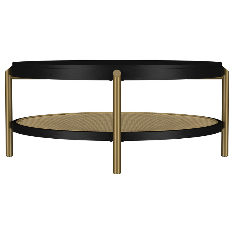 Arini Round Coffee Table With Storage Shelf