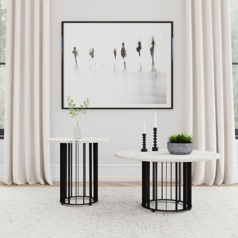 Haven Round Marble Coffee and End Table Set