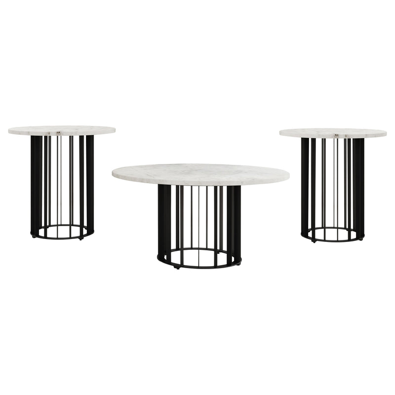 Haven Round Marble Coffee and End Table Set