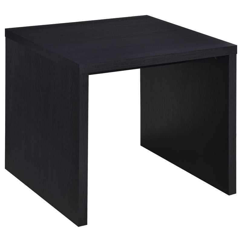 Mesa auxiliar cuadrada Knapp Engineered Wood, color negro