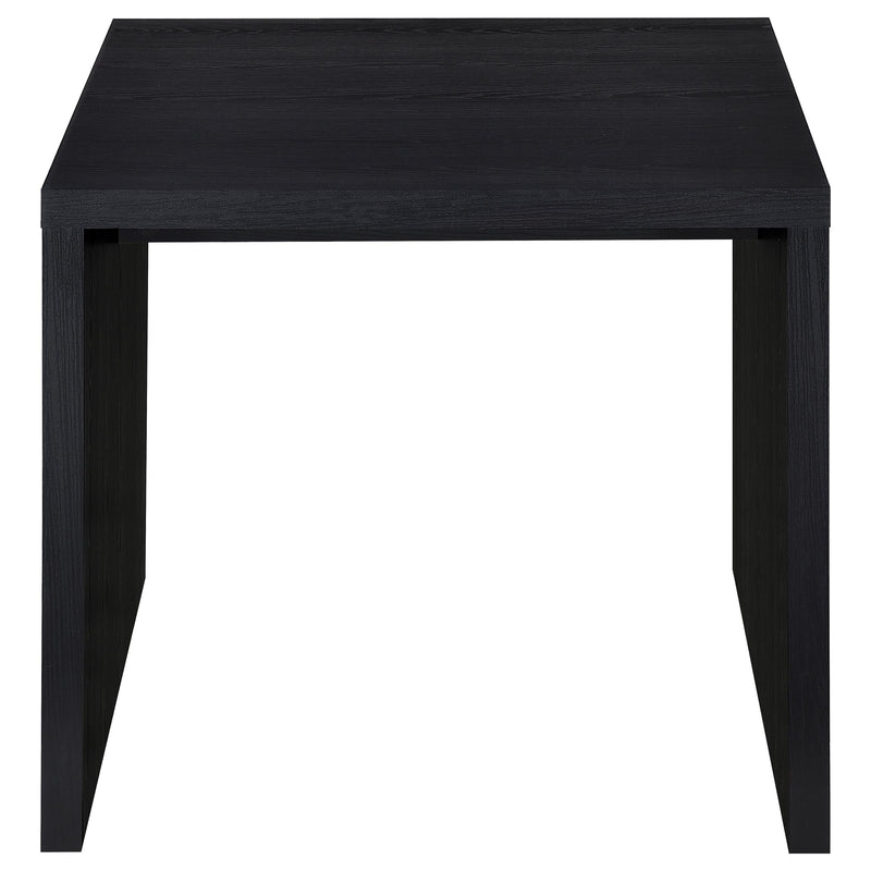 Mesa auxiliar cuadrada Knapp Engineered Wood, color negro
