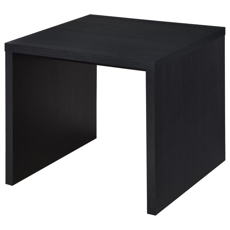 Mesa auxiliar cuadrada Knapp Engineered Wood, color negro