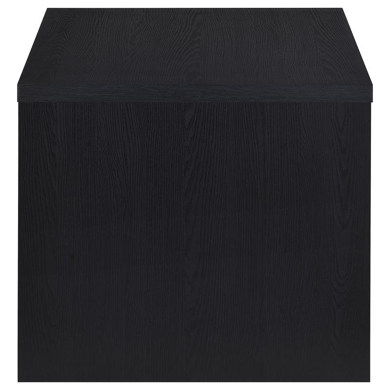 Mesa auxiliar cuadrada Knapp Engineered Wood, color negro