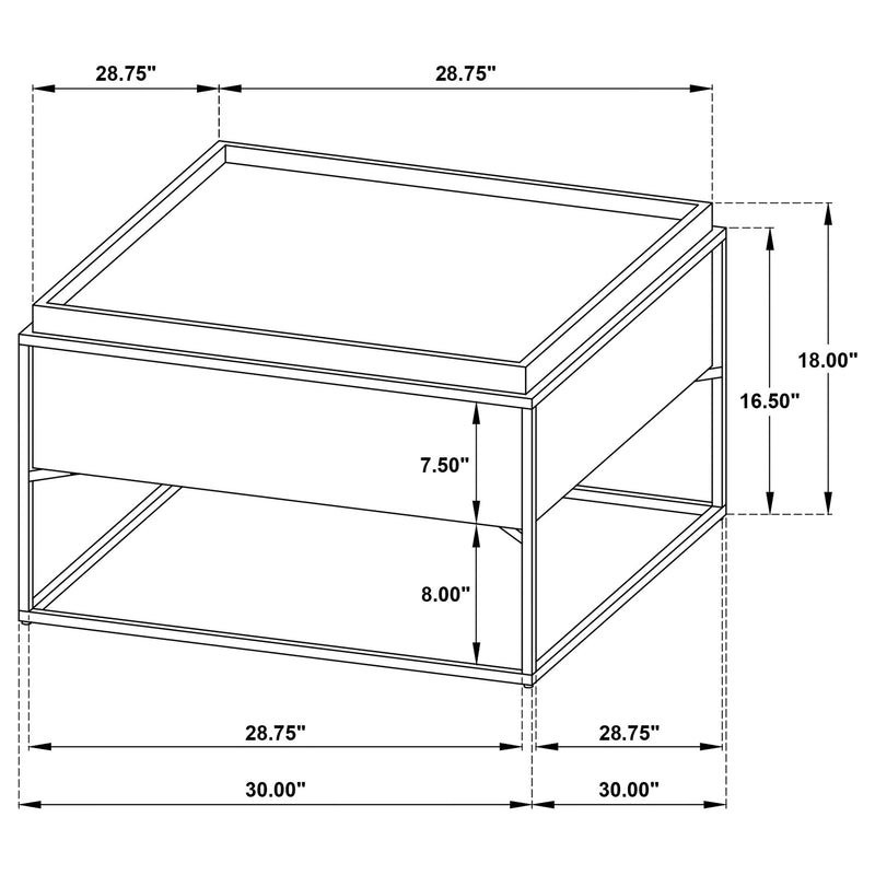 Fulton 30-inch Square Mango Wood Coffee Table Dark Brown
