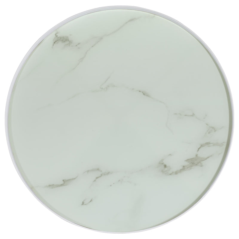 Briggs Round Marble Printed Glass Top End Side Table