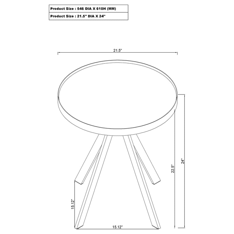 Briggs Round Marble Printed Glass Top End Side Table