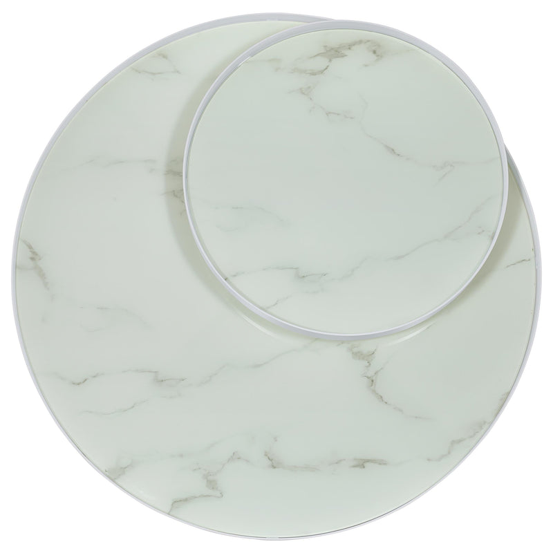 Briggs Round Marble Printed Glass Top Coffee Table