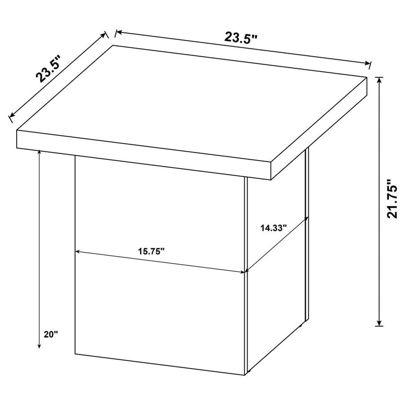 Devar Square Engineered Laminate End Side Table