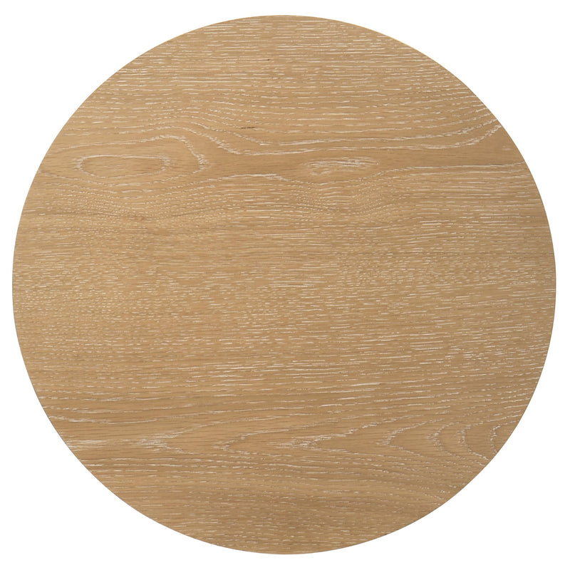Mesita auxiliar de madera redonda Ottowa con estante