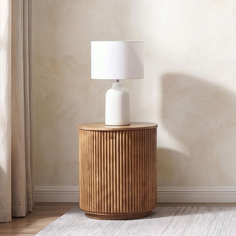Coffey Round Mango Wood End Table