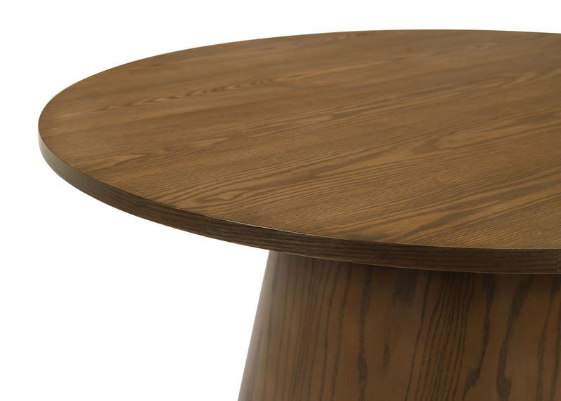 Mesa auxiliar redonda con pedestal de madera Franklin, marrón oscuro
