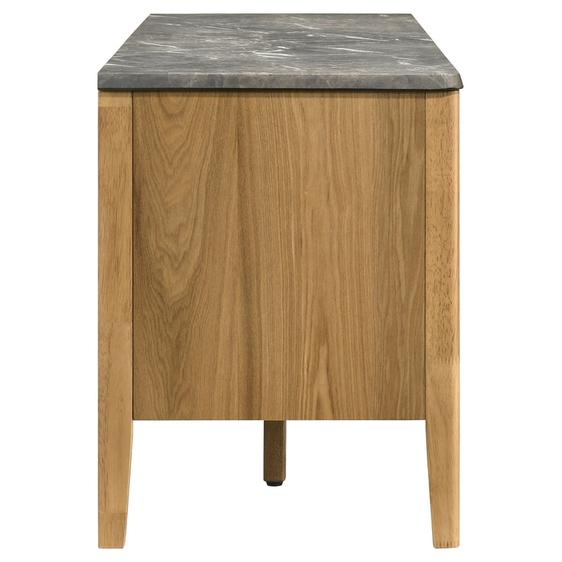 Mueble de TV SmartTop de 2 puertas de 63 pulgadas Bradley, gris y natural