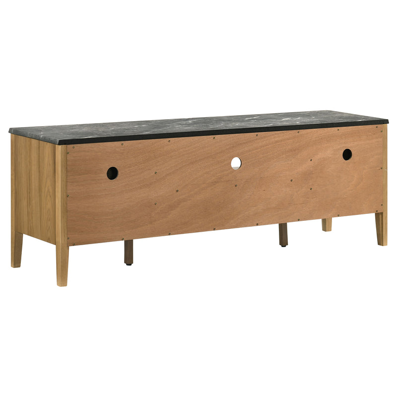 Mueble de TV SmartTop de 2 puertas de 63 pulgadas Bradley, gris y natural