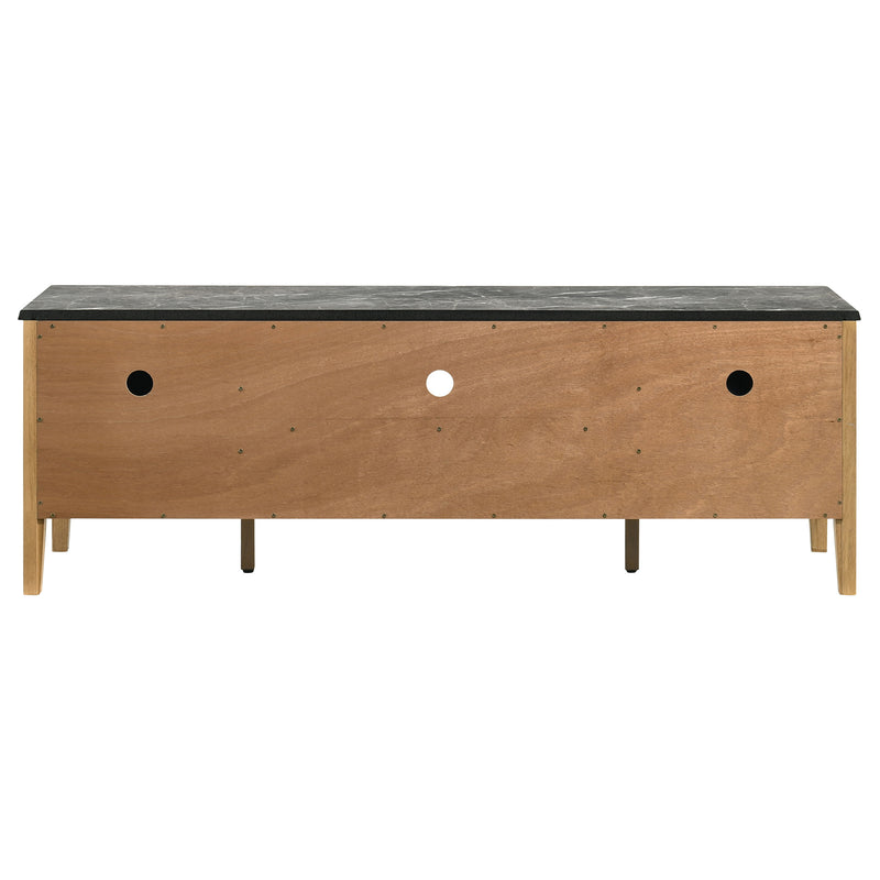 Mueble de TV SmartTop de 2 puertas de 63 pulgadas Bradley, gris y natural