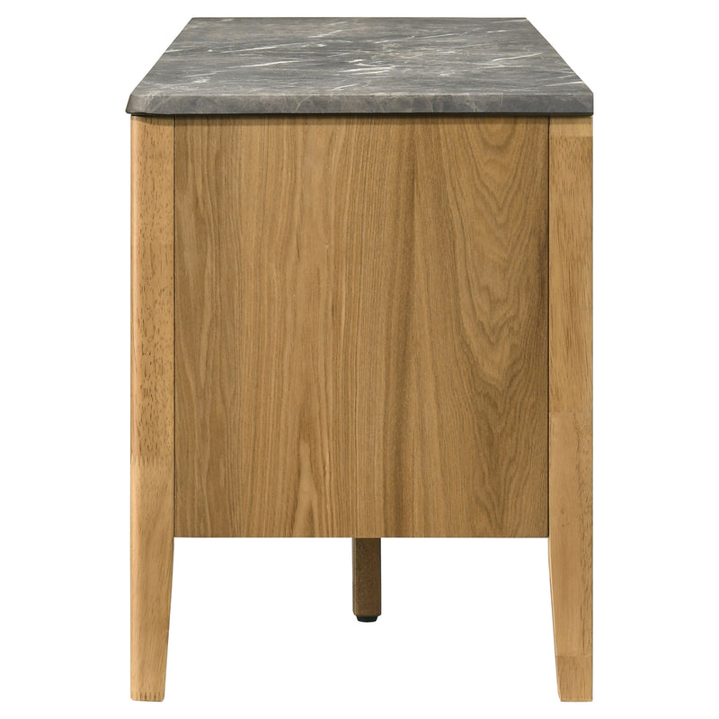 Mueble de TV SmartTop de 2 puertas de 63 pulgadas Bradley, gris y natural