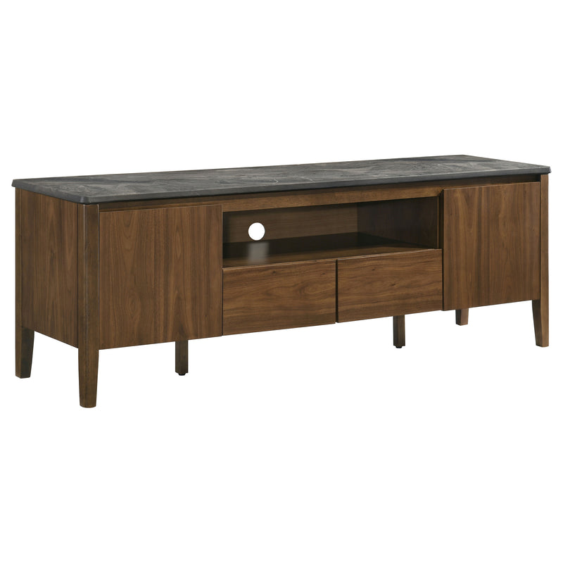 Mueble de TV SmartTop de 2 puertas de 63 pulgadas Bradley, gris y natural