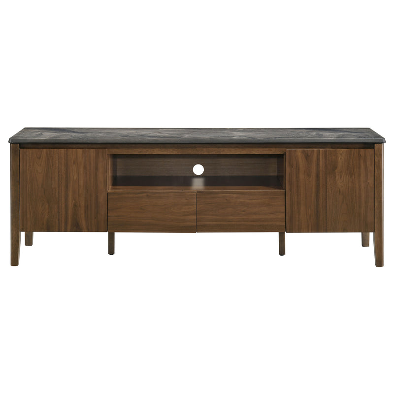 Mueble de TV SmartTop de 2 puertas de 63 pulgadas Bradley, gris y natural