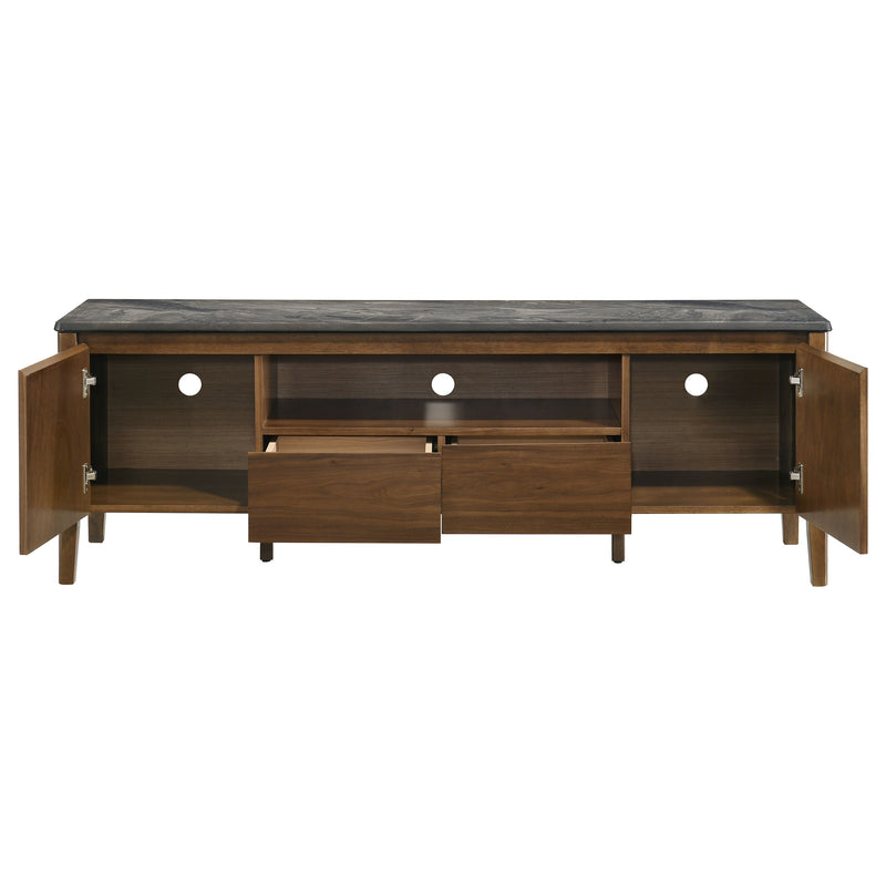 Mueble de TV SmartTop de 2 puertas de 63 pulgadas Bradley, gris y natural